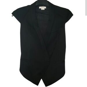 HELMUT LANG Black Raw Hem Tank Top Size 0 Sleeveless Minimalist Layer